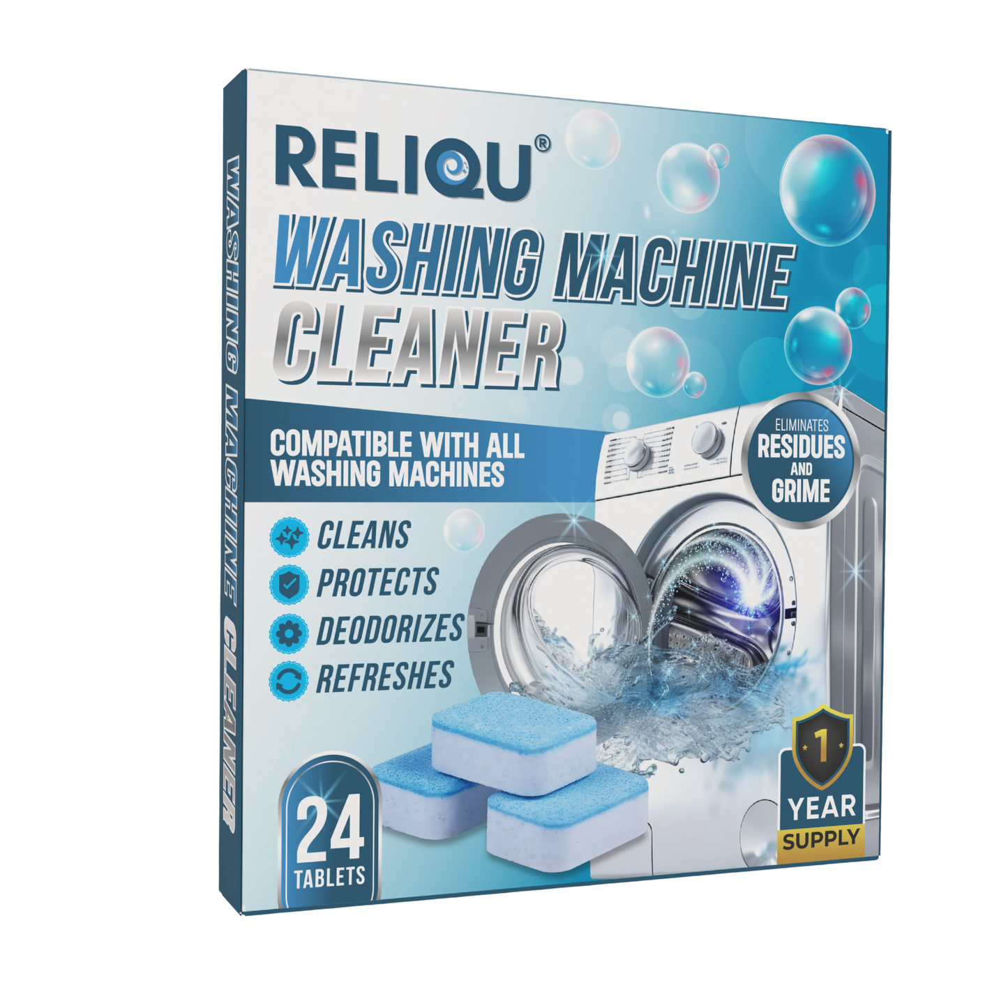 Washing Machine Cleaner Tablets – 24 Count (1-Year Supply)